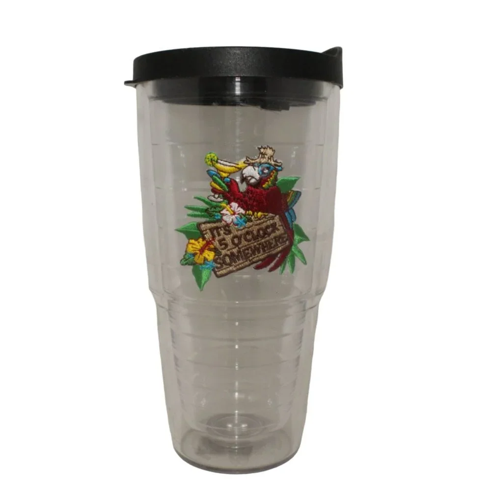 Tervis Tumbler 24 oz It's Five O' Clock Somewhere Tiki Jimmy Buffett Parrot Cup - Picture 1 of 3